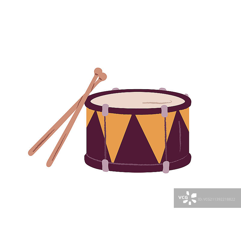 带鼓槌的小军鼓打击乐器图片素材