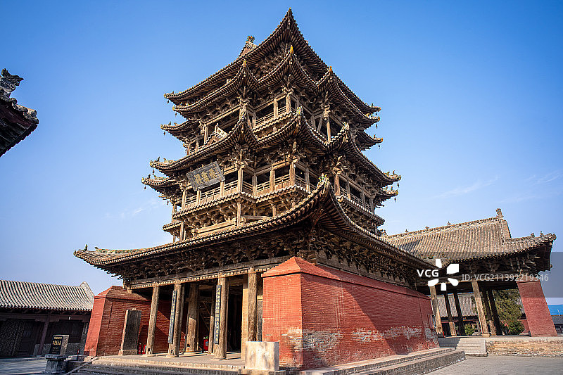 山西运城万荣东岳庙飞云楼外观图片素材