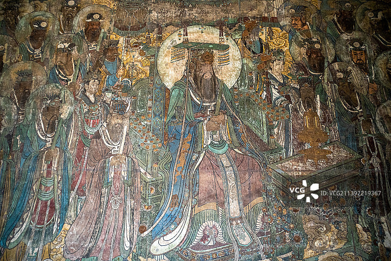 山西运城芮城永乐宫元代壁画朝元图图片素材