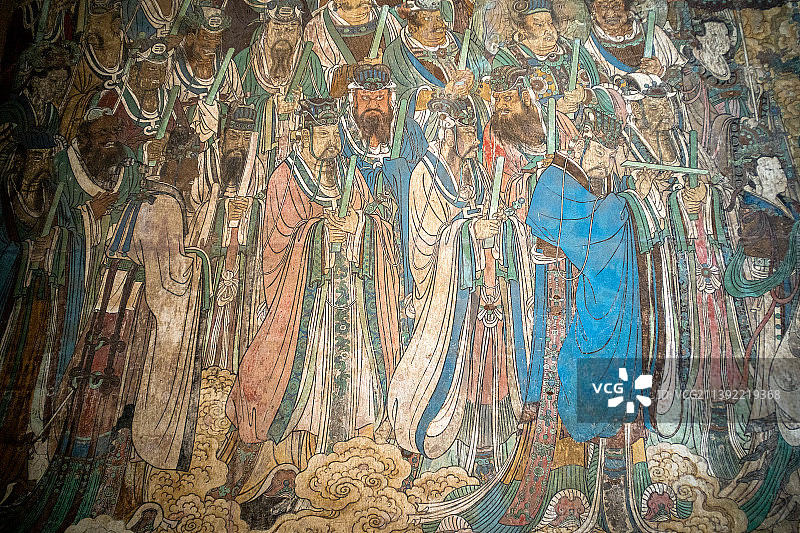 山西运城芮城永乐宫元代壁画朝元图图片素材