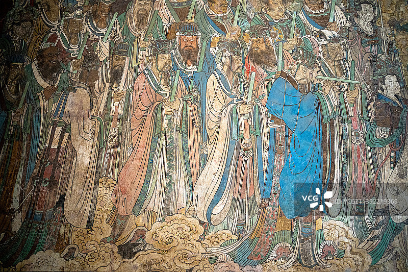 山西运城芮城永乐宫元代壁画朝元图图片素材