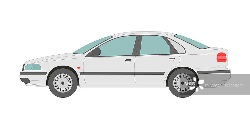 白色背景上的现代轿车图片素材