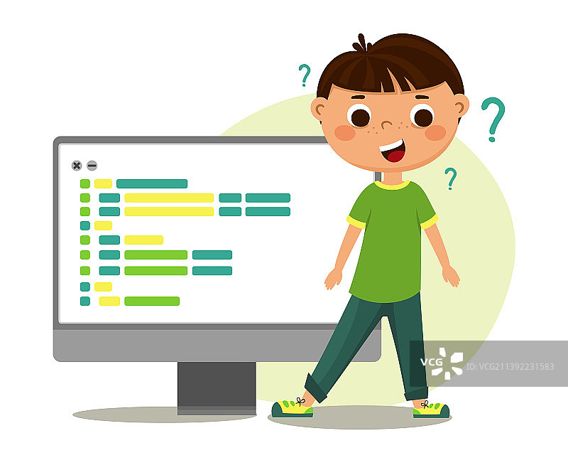 孩子编写儿童机器人程序代码图片素材