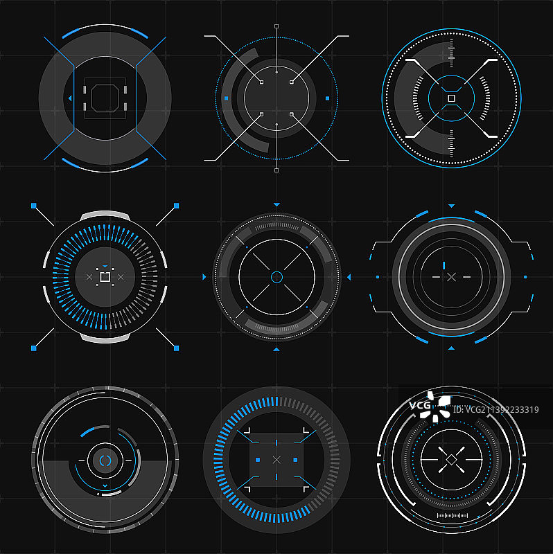 未来主义光学瞄准HUD罗盘准直器图片素材