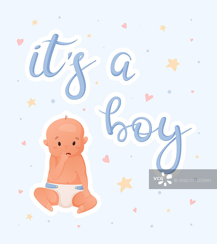 尿布新生男婴明信片或banner图片素材