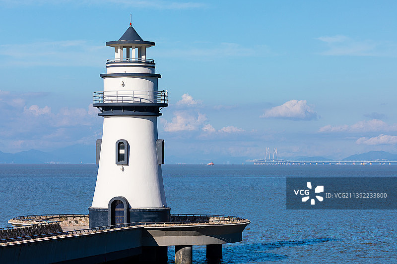 广东珠海情侣路爱情邮局灯塔图片素材