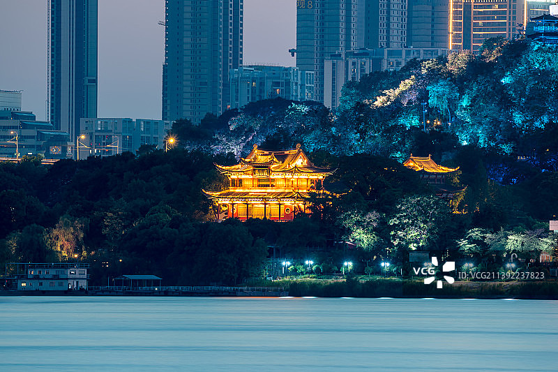 晴川阁夜景图片素材