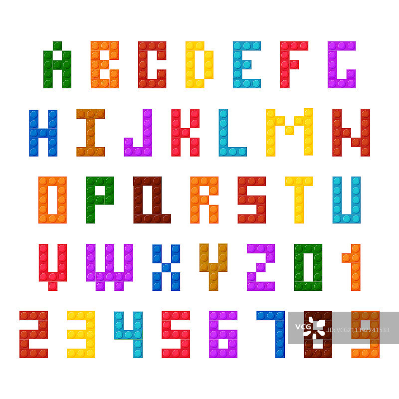 塑料积木字体字母图片素材