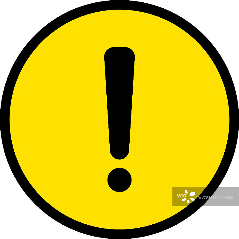 黄色圆形感叹号图标图片素材