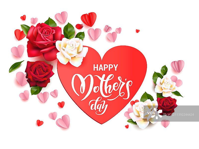 心形和玫瑰背景图片素材
