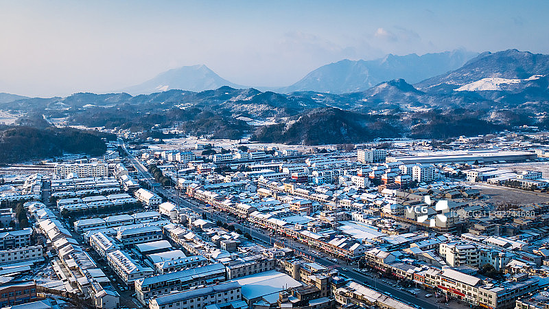 安徽第一镇、榔桥镇冬雪图片素材
