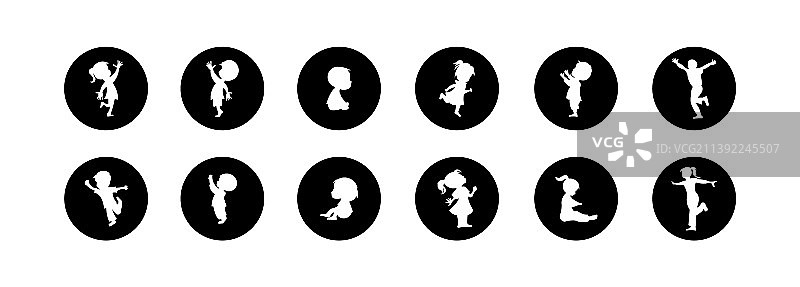 儿童轮廓图片素材