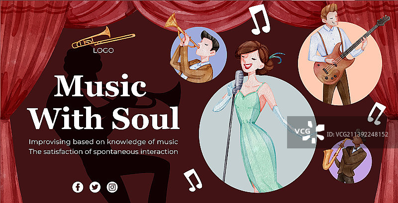 爵士音乐广告牌模板图片素材