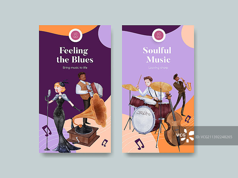 爵士音乐Instagram模板图片素材