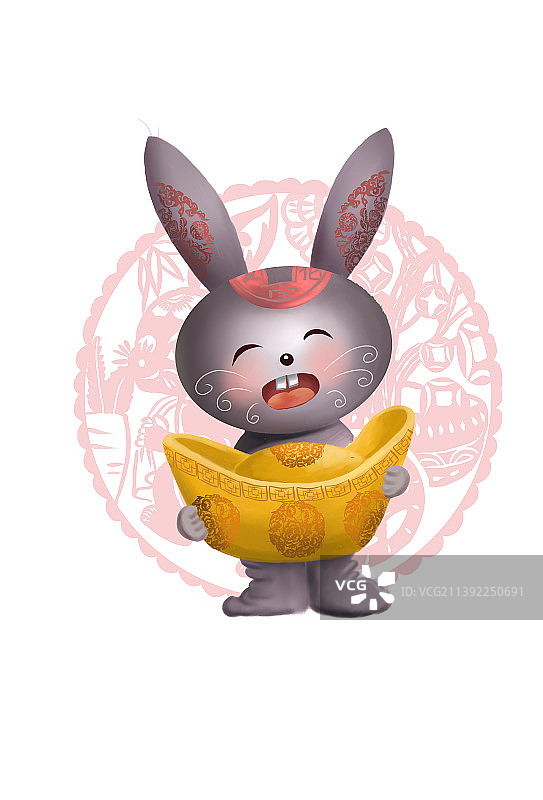 剪纸生肖兔图片素材