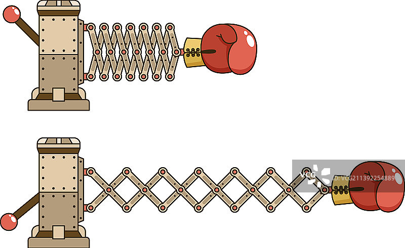 弹簧驱动的拳击手套机械装置图片素材