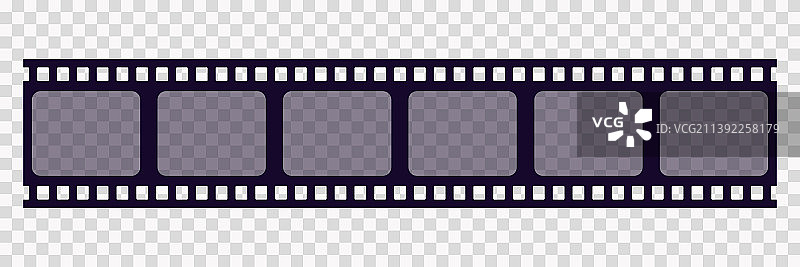 透明背景上的复古电影风格旧画框图片素材