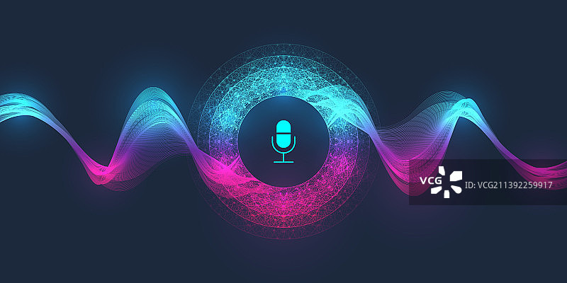 语音助手概念声波语音图片素材