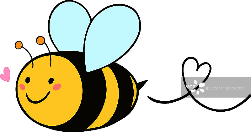 友好可爱微笑的蜜蜂图片素材