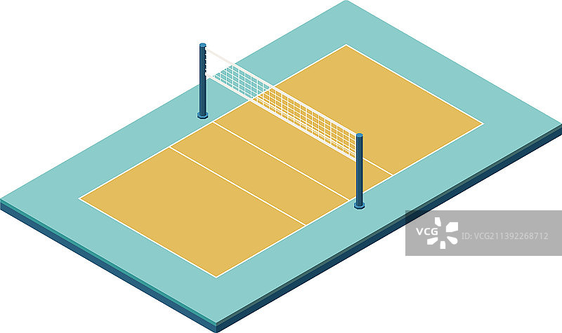 2.5D排球场地合成图图片素材