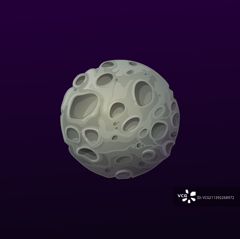 带陨石坑的灰色火山行星图片素材