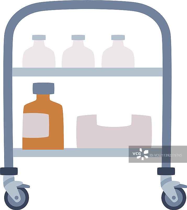 装有药物的轮式手推车图片素材