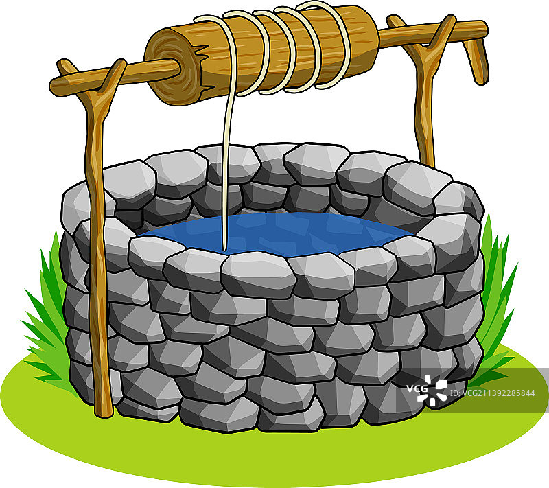 圆形取水石井图片素材