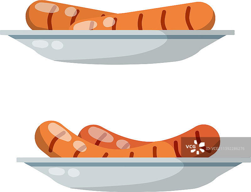 香肠配番茄酱和芥末图片素材