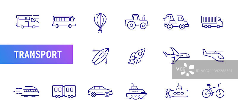 交通线路图标：公交车、汽车、火车、地铁图片素材