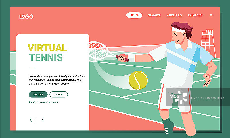 彩色现代网球比赛焦点图图片素材