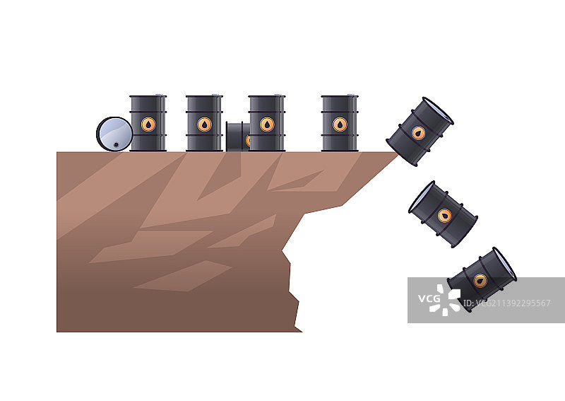 石油桶坠入深渊图片素材