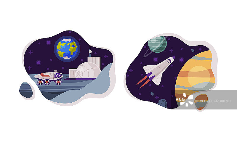 宇宙空间站火箭发射图片素材