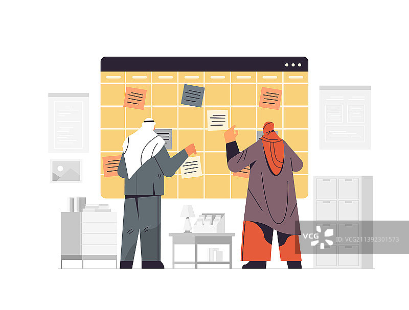 阿拉伯商人计划日程安排图片素材