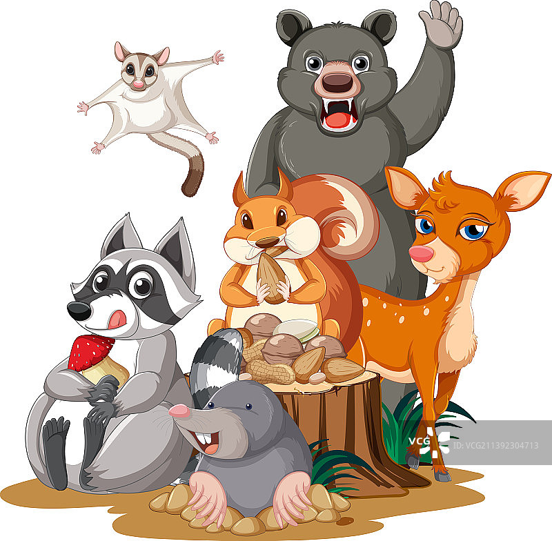 公园里的动物群图片素材