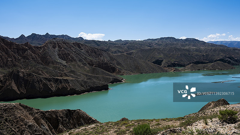 龙羊峡峡谷人工养殖区图片素材