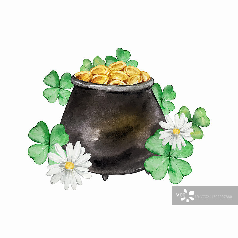 圣帕特里克节水彩画图片素材