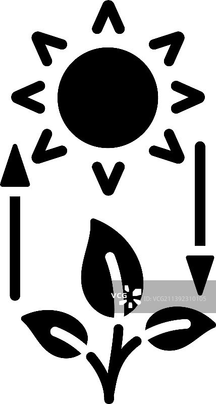 光合作用黑色glyph图标图片素材