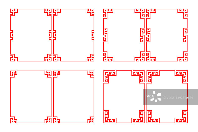 中国红色矩形边框设计图片素材