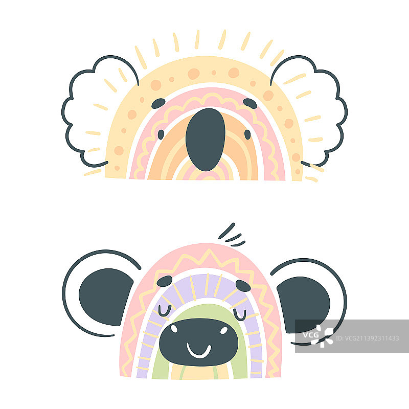 可爱的动物宝宝头像：迷人的动物面孔图片素材