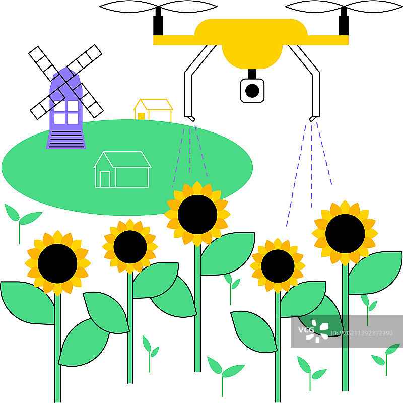 农业无人机抽象概念图片素材
