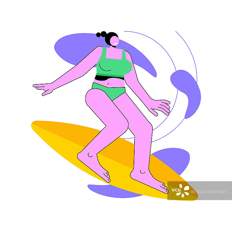 冲浪学校抽象概念图片素材