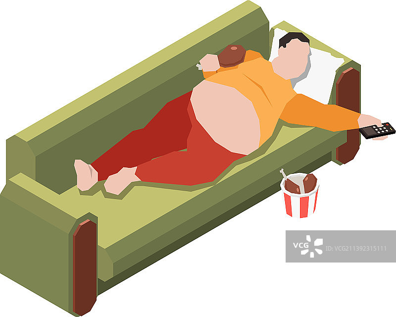 慵懒的肥胖2.5D构图图片素材