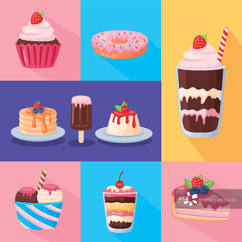 九款甜点图片素材