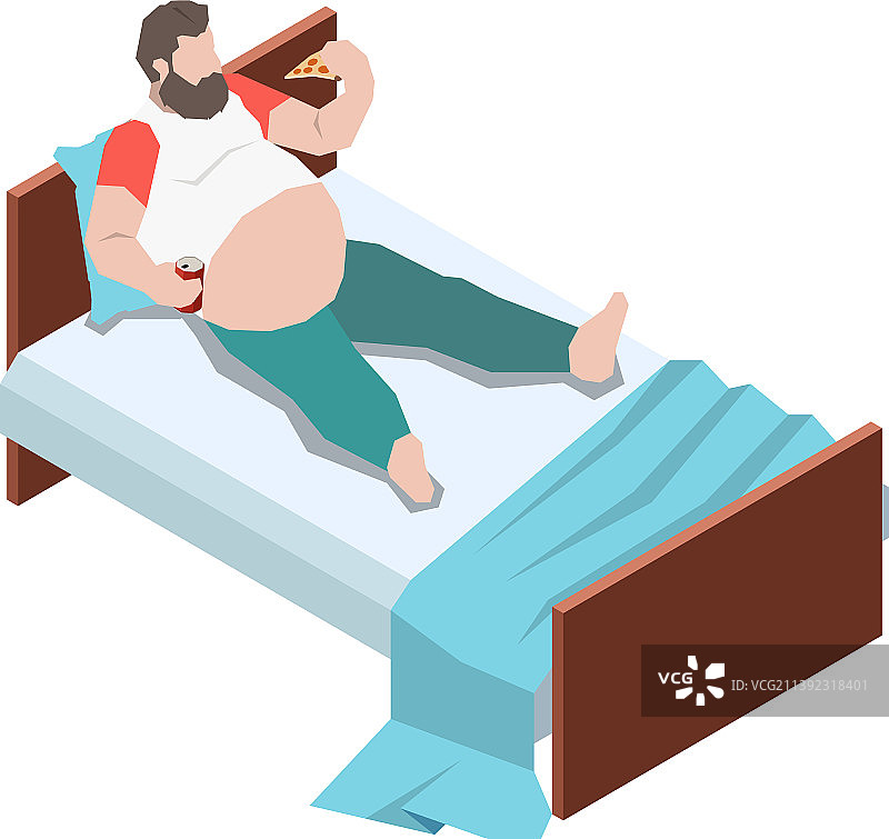在床上吃东西图片素材