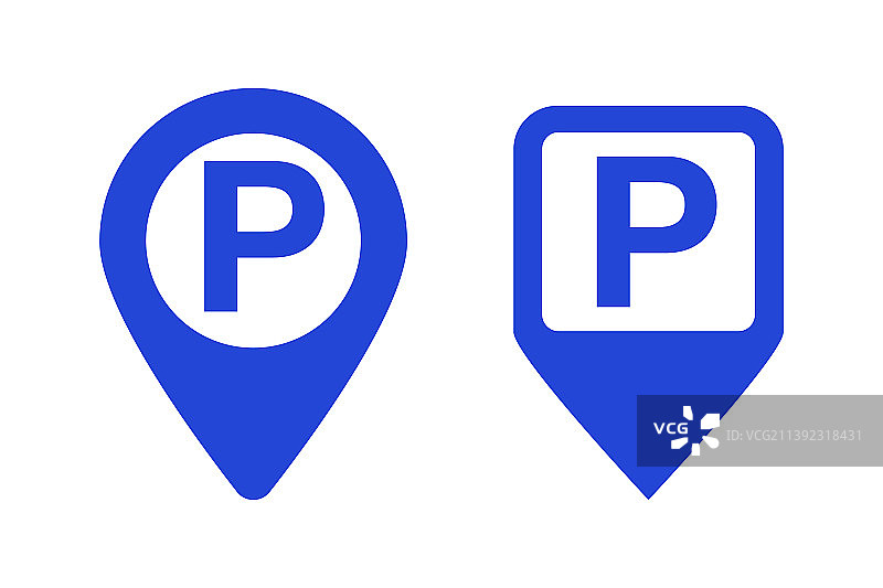 停车标志地图图钉图标集图片素材