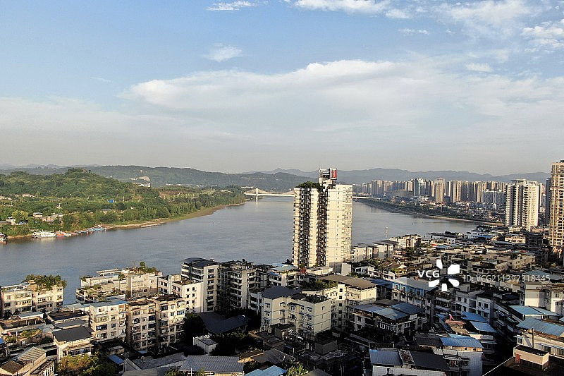 重庆合川城市航拍图片素材