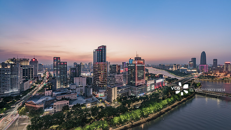 浙江宁波海曙区、三江口城市风景图片素材