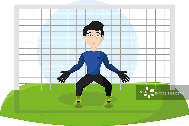 快乐的足球守门员卡通图片素材