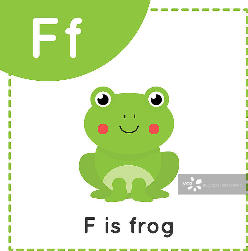 儿童英语字母学习卡：字母F图片素材