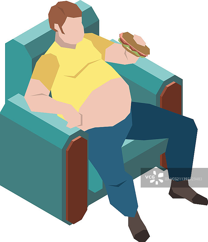 扶手椅肥胖2.5D构图图片素材